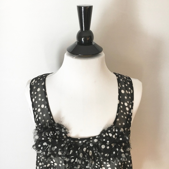 LIVING DOLL Pok-a-Dot Sheer Top Size L - Picture 3 of 6